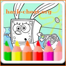 Sponge Book coloring cartoon icon