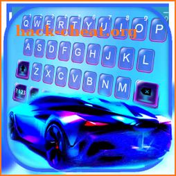 Sports Car Neon Keyboard Background icon