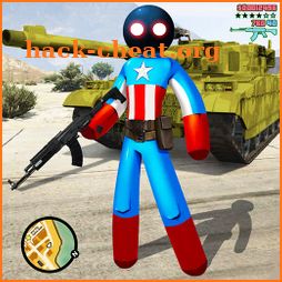 Stickman Capitaine american Open World Gangster icon