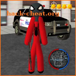Stickman Spider Rope Hero : Crime City Simulator icon