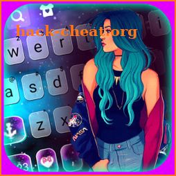 Stylish Girl Keyboard Background icon