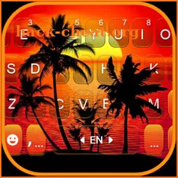 Sunset Palm Tree Keyboard Background icon