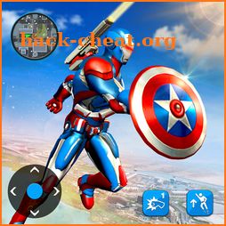 Superhero Captain Flying Robot City Rescue Mission icon
