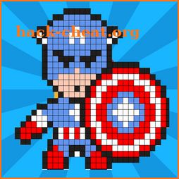 Superhero Color by Number - Pixel Art Coloring icon