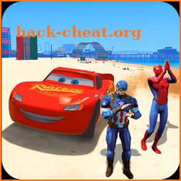 Superhero Hill Climb Legend Racing: Lightning Car icon