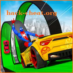 Superhero Mega Ramp Car Stunt - 3D Shooting Game icon