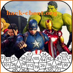 Superhero Puzzle Paint By Numbers icon