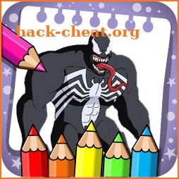 Superhero Venom coloring book icon