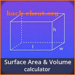 Surface area and volume calculation icon