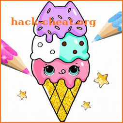 Surprise Dolls Ice Cream Coloring Pages Glitter icon