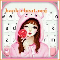 Sweet Wink Girl Keyboard Background icon