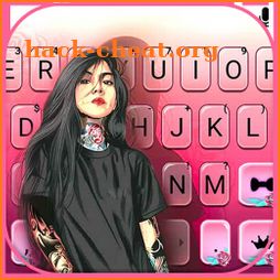Tattoo Girl Keyboard Background icon
