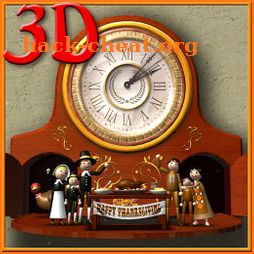 Thanksgiving Animated Clock 3D icon