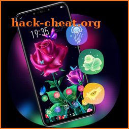 Theme for galaxy shiny roses flowers hd launcher icon