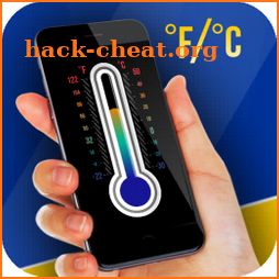 Thermometer with ambient temperature icon