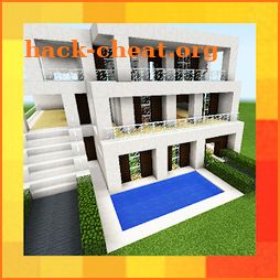 Three modern houses. Map for MCPE icon