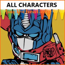 Transformer superheroes coloring book icon