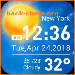 Transparent & clock weather widget icon