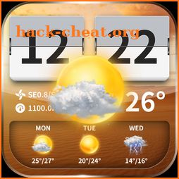Transparent temperature forecast widget&clock icon