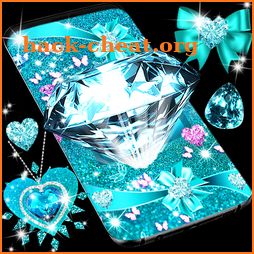 Turquoise blue diamond glitter live wallpaper icon