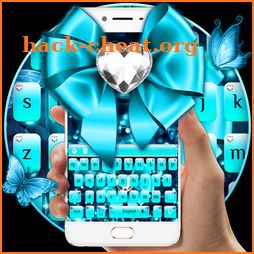 Turquoise Bow Keyboard icon