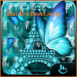 Turquoise Butterfly Eiffel Tower Keyboard Theme icon