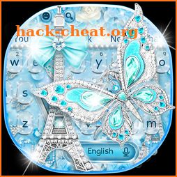Turquoise Diamond Butterfly Keyboard Theme icon