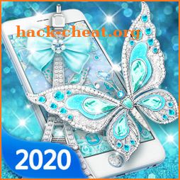 Turquoise Diamond Butterfly Theme icon