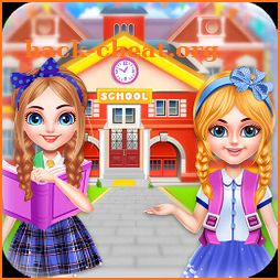 Twins sisters back to school icon