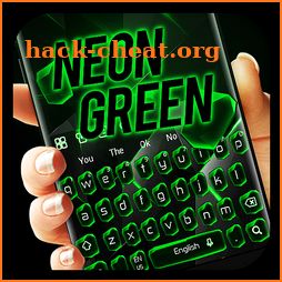 Typing. Fast Neon Green Keyboard icon
