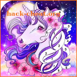 Unicorn color by number: Coloring games offline icon