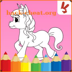 Unicorn coloring book for kids icon