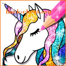 Unicorn Coloring Book Glitter icon