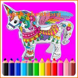 Unicorn Coloring, Coloring Pages for Girls. icon