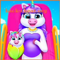 Unicorn Mom & Newborn - Babysitter Game icon