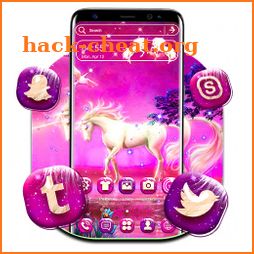 Unicorn Pink Forest Launcher Theme icon