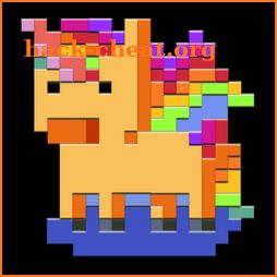 unicorn pixel art : unicorn number coloring book icon