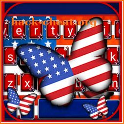 Us Flag Butterfly Keyboard Theme icon