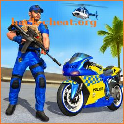 US Police Bike Gangster Chase: FPS Shooting Games icon