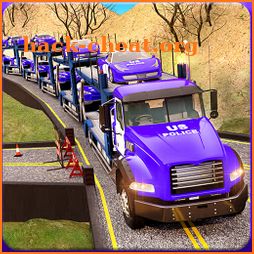 US Police Car Transporter Plane: Truck Sim Games icon