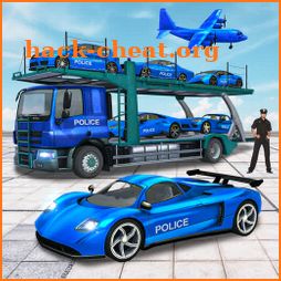 US Police Car Transporter Truck : Plane Transport icon