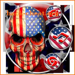 Usa Fire Skull Themes 3D Wallpapers icon