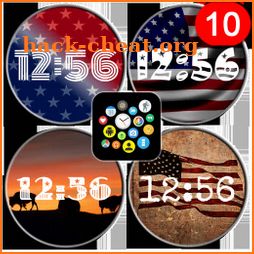 USA Flags watch face theme pack for Bubble Clouds icon