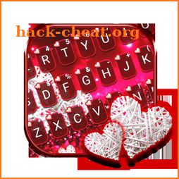 Valentine White Hearts Keyboard Theme icon