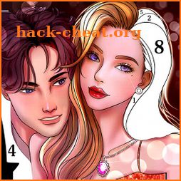 Valentines love color by number, Coloring offline icon