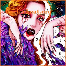 Vampire color by number: Coloring games offline icon