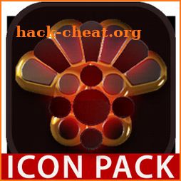Vesuv icon pack red glow gold black icon