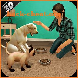 Virtual dog pet cat home adventure family pet game icon