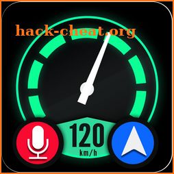 Voice Gps navigation maps: HUD speedometer icon