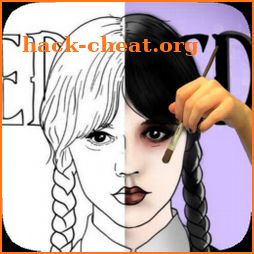 Wednesday Addams coloring game icon